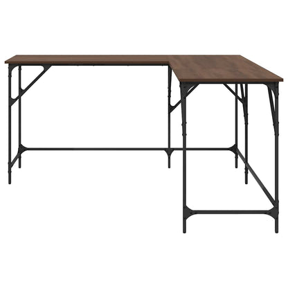 Scrivania Rovere Marrone 149x149x75 cm in Legno Multistrato | homemem39