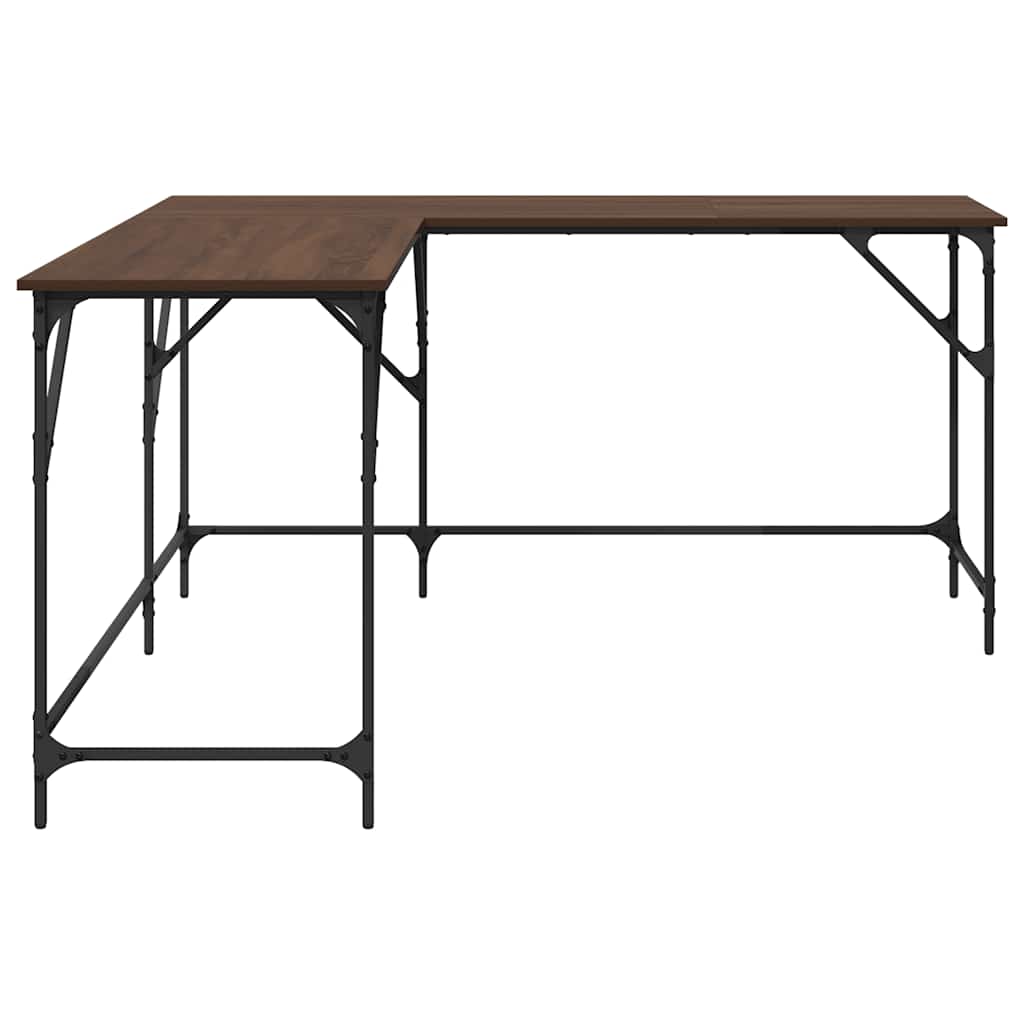 Scrivania Rovere Marrone 149x149x75 cm in Legno Multistrato | homemem39