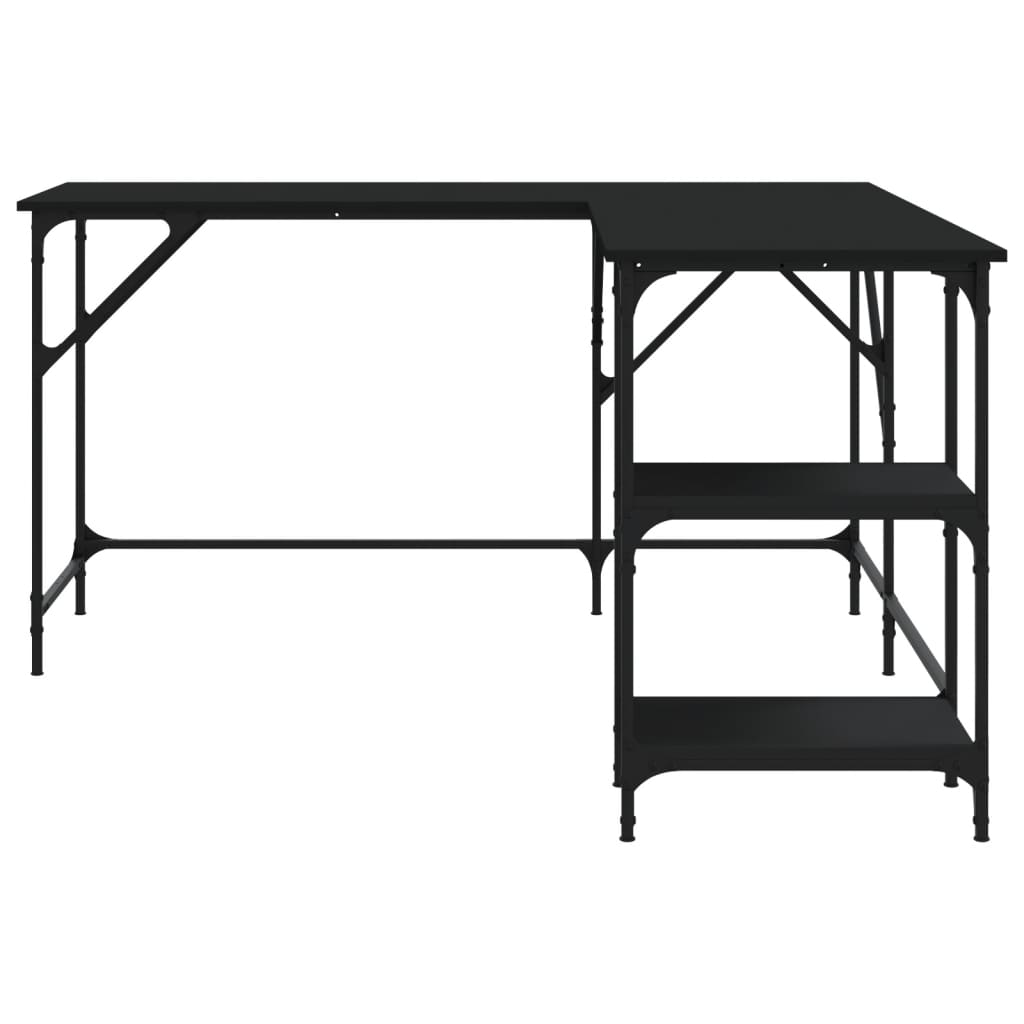 Scrivania Nera 139x139x75 cm in Legno Multistrato - homemem39