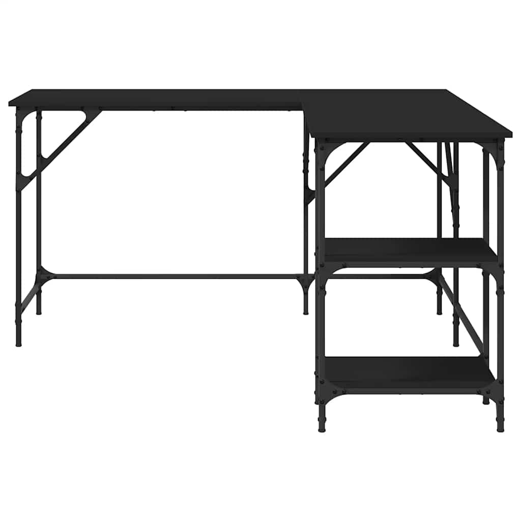 Scrivania Nera 139x139x75 cm in Legno Multistrato