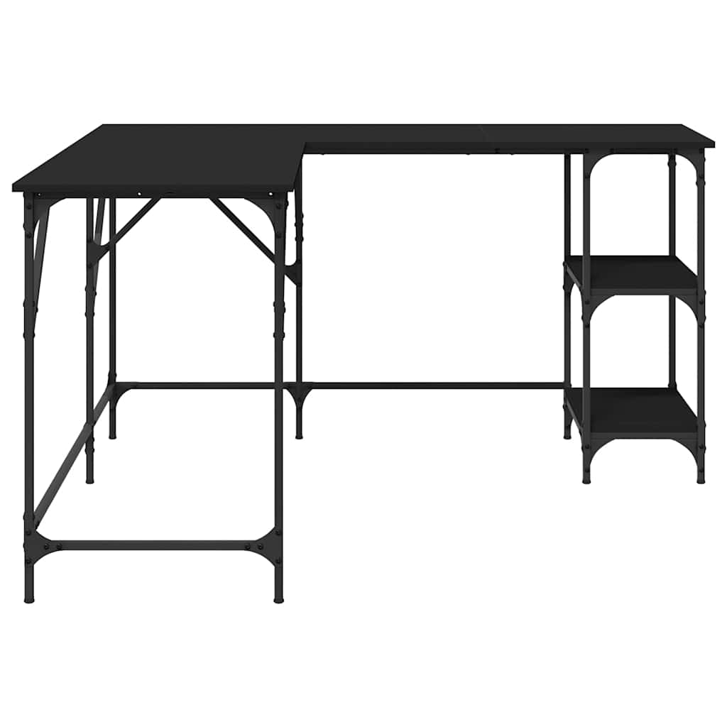 Scrivania Nera 139x139x75 cm in Legno Multistrato