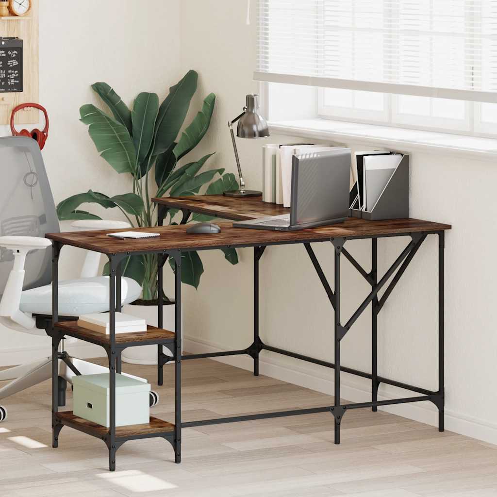 Scrivania Rovere Fumo 139x139x75 cm in Legno Multistrato