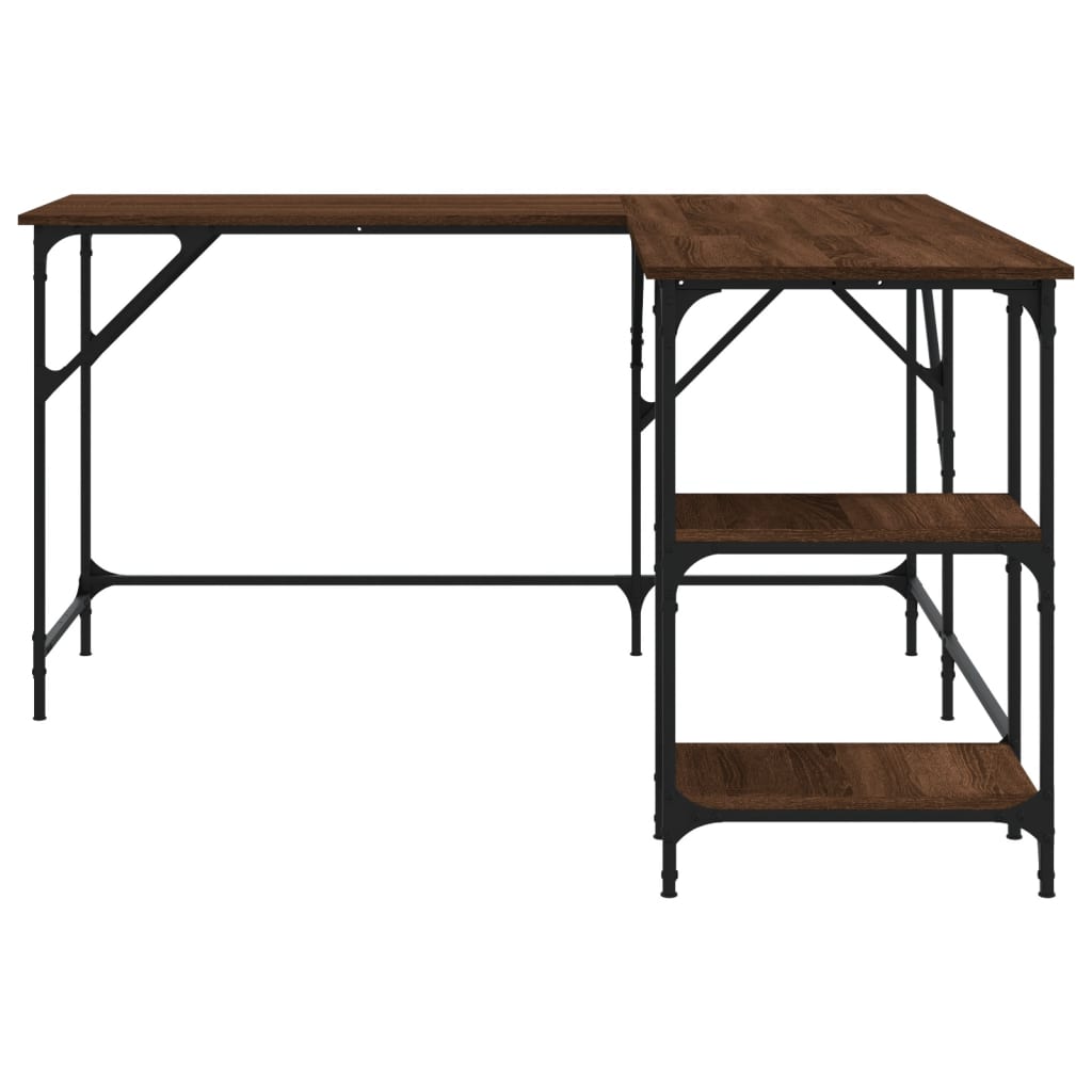 Scrivania Rovere Marrone 139x139x75 cm in Legno Multistrato - homemem39