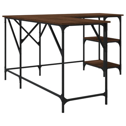 Scrivania Rovere Marrone 139x139x75 cm in Legno Multistrato - homemem39