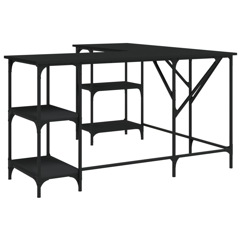 Scrivania Nera 139x139x75 cm in Legno Multistrato - homemem39