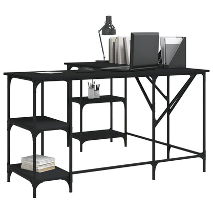 Scrivania Nera 139x139x75 cm in Legno Multistrato - homemem39