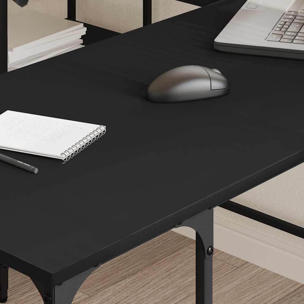 Scrivania Nera 139x139x75 cm in Legno Multistrato