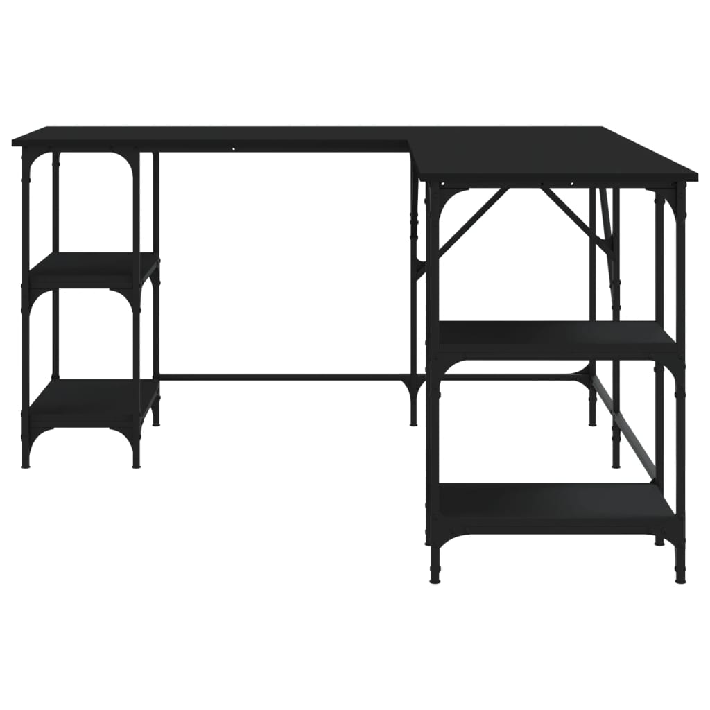 Scrivania Nera 139x139x75 cm in Legno Multistrato - homemem39