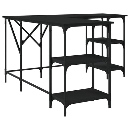 Scrivania Nera 139x139x75 cm in Legno Multistrato - homemem39