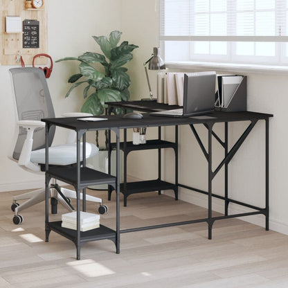 Scrivania Nera 139x139x75 cm in Legno Multistrato - homemem39