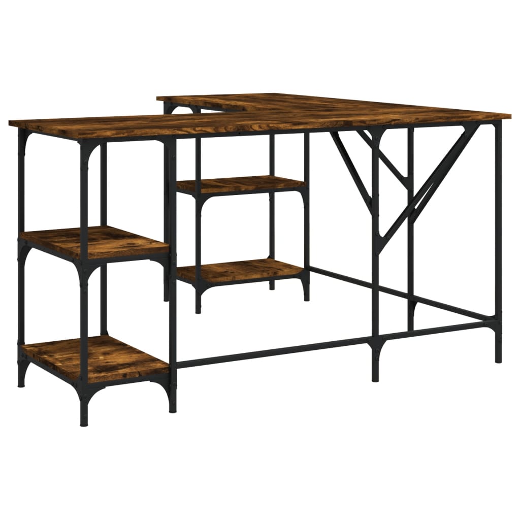 Scrivania Rovere Fumo 139x139x75 cm in Legno Multistrato - homemem39