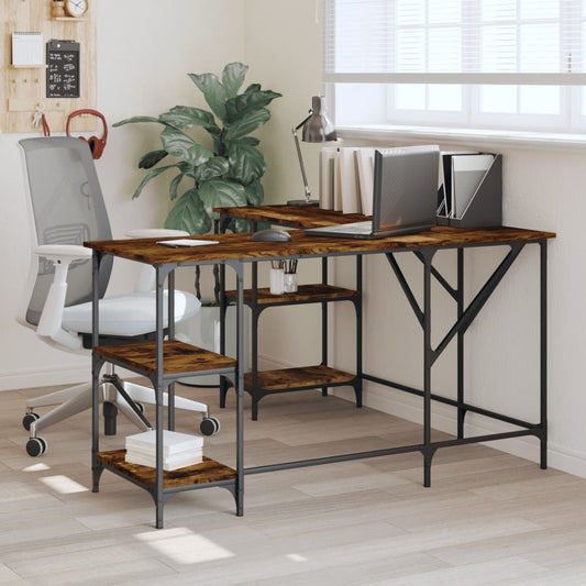 Scrivania Rovere Fumo 139x139x75 cm in Legno Multistrato - homemem39