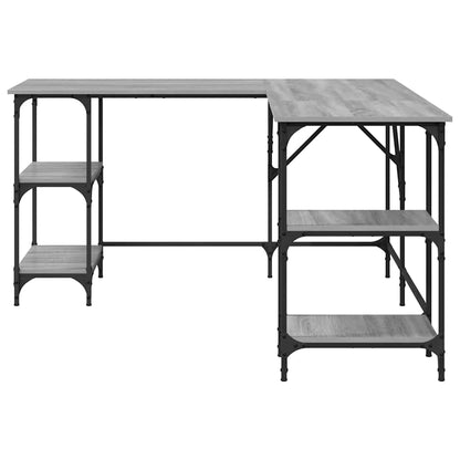 Scrivania Grigio Sonoma 139x139x75 cm in Legno Multistrato