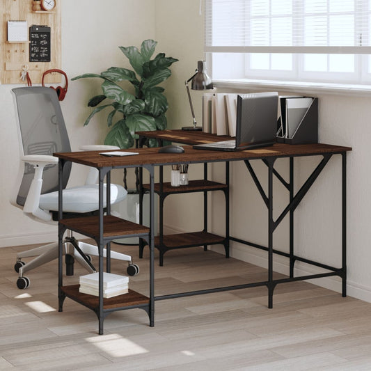 Scrivania Rovere Marrone 139x139x75 cm in Legno Multistrato - homemem39