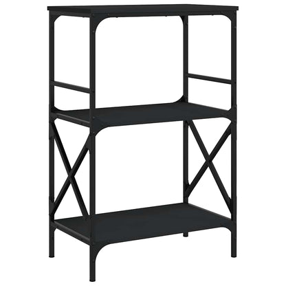 Libreria a 3 Ripiani Nera 59x35x90,5 cm in Legno Multistrato | homemem39