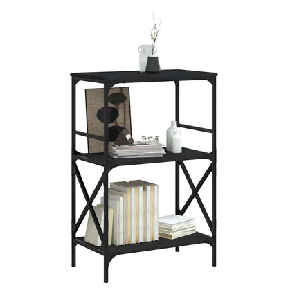 Libreria a 3 Ripiani Nera 59x35x90,5 cm in Legno Multistrato | homemem39
