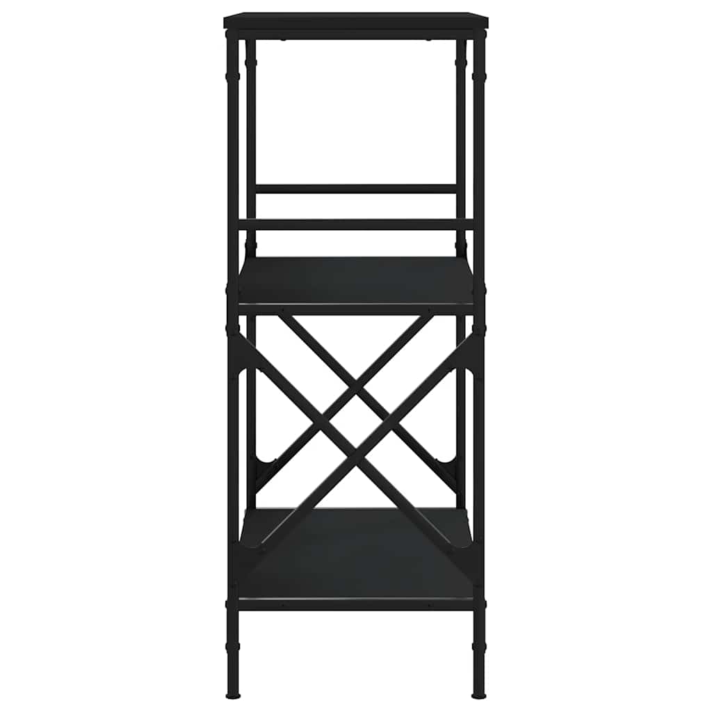 Libreria a 3 Ripiani Nera 59x35x90,5 cm in Legno Multistrato | homemem39