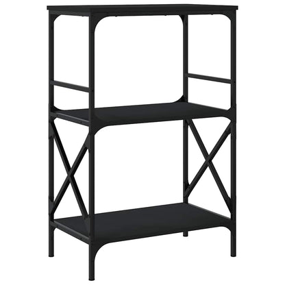Libreria a 3 Ripiani Nera 59x35x90,5 cm in Legno Multistrato | homemem39