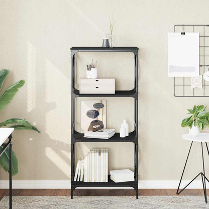 Libreria a 4 Ripiani Nera 59x35x132 cm in Legno Multistrato | homemem39