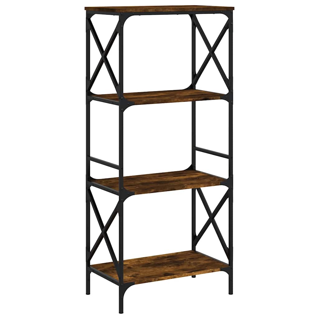 Libreria a 4 Ripiani Rovere Fumo 59x35x132 cm Legno Multistrato | homemem39