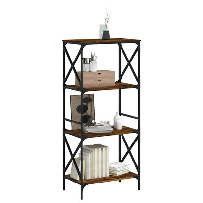 Libreria a 4 Ripiani Rovere Fumo 59x35x132 cm Legno Multistrato | homemem39