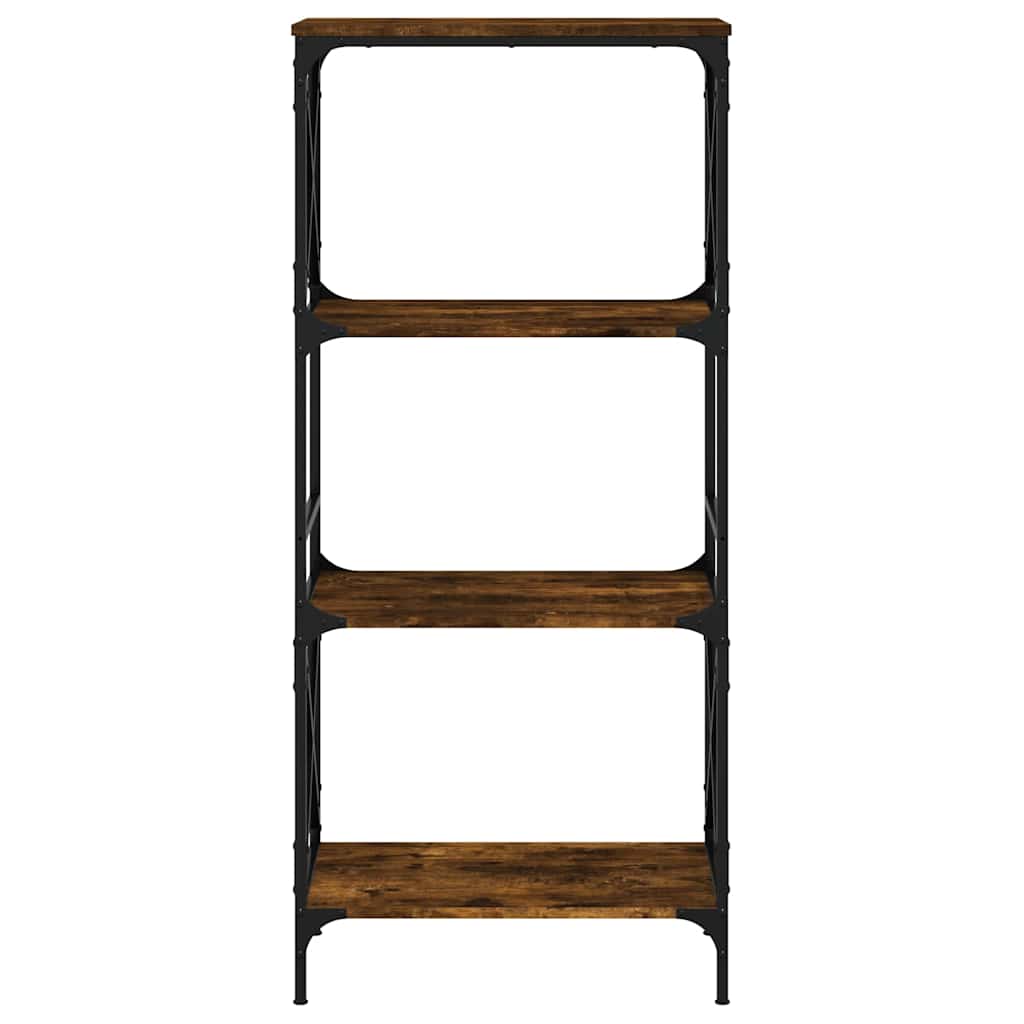 Libreria a 4 Ripiani Rovere Fumo 59x35x132 cm Legno Multistrato