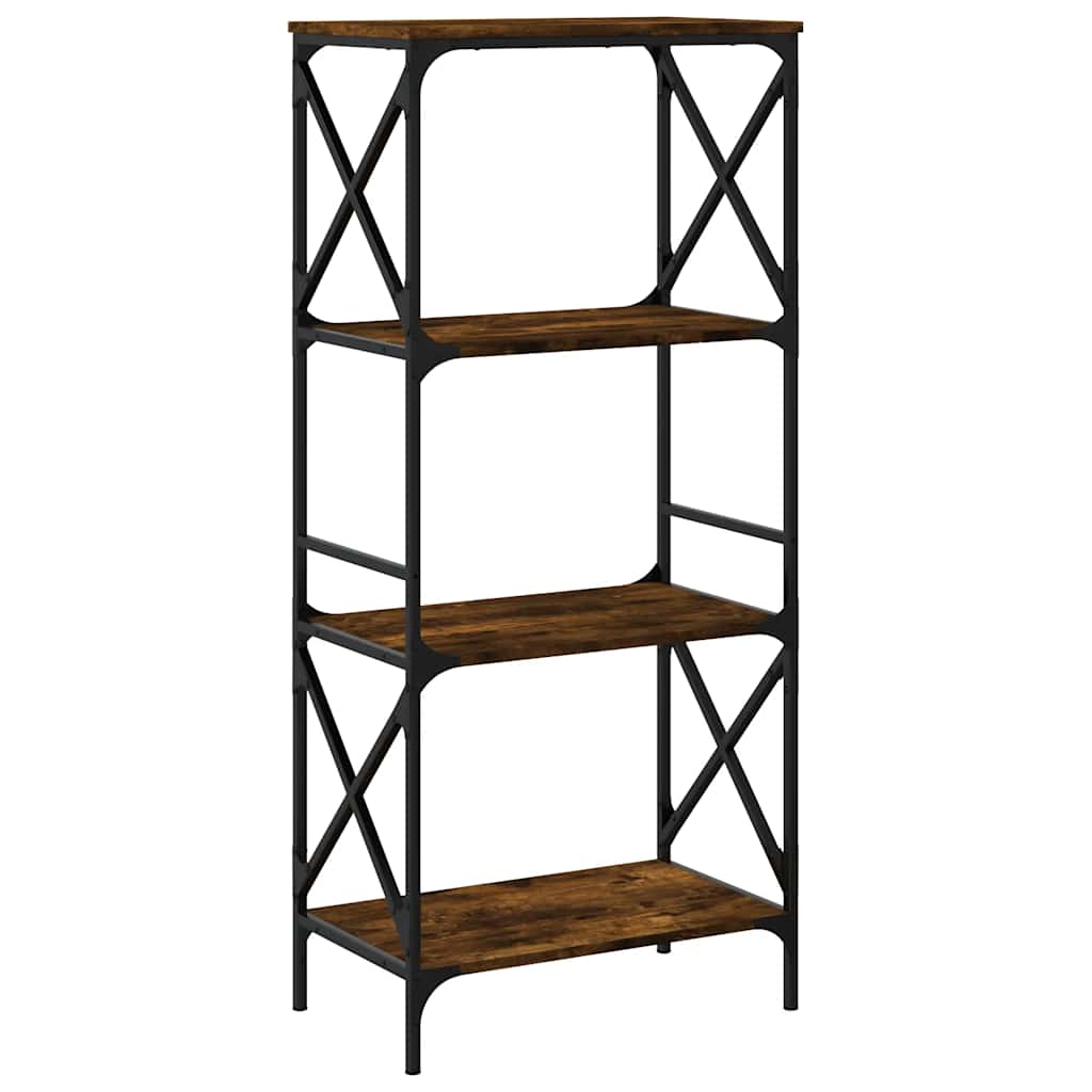Libreria a 4 Ripiani Rovere Fumo 59x35x132 cm Legno Multistrato | homemem39