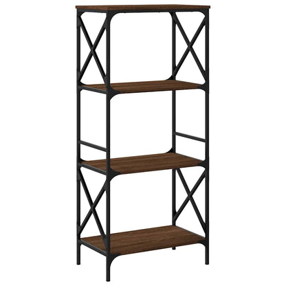 Libreria 4 Ripiani Rovere Marrone 59x35x132cm Legno Multistrato