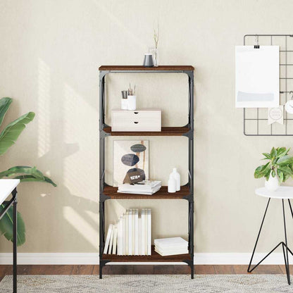 Libreria 4 Ripiani Rovere Marrone 59x35x132cm Legno Multistrato | homemem39