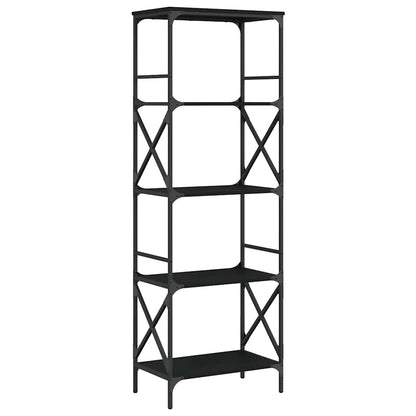 Libreria a 5 Ripiani Nera 59x35x171 cm in Legno Multistrato | homemem39