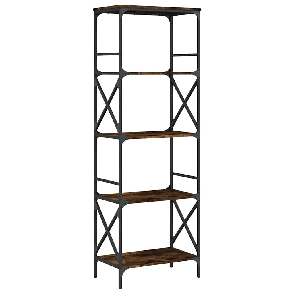 Libreria Rovere Fumo 5 Ripiani 59x35x171 cm Legno Multistrato | homemem39