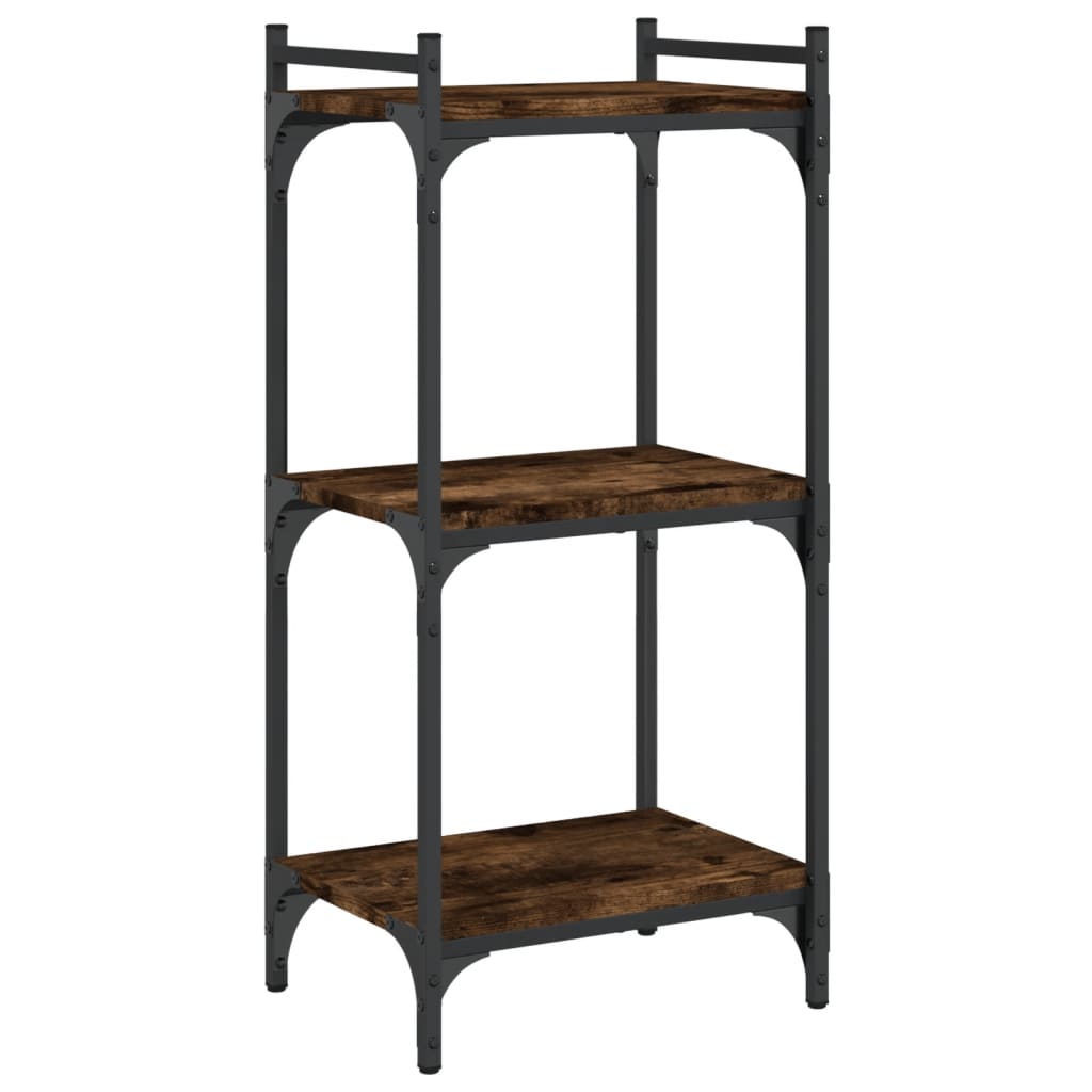 Libreria a 3 Ripiani Rovere Fumo 40x30x86 cm Legno Multistrato | homemem39