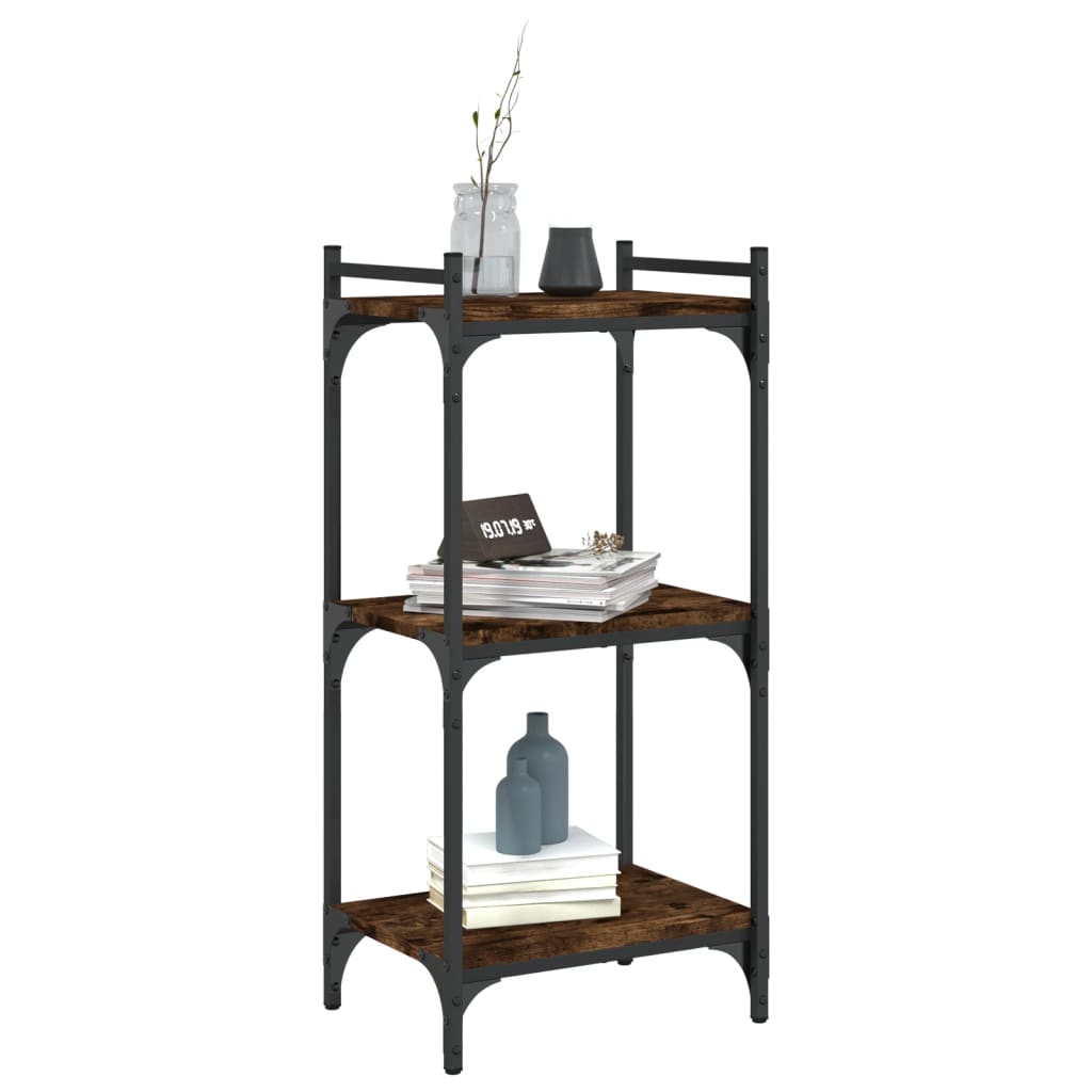 Libreria a 3 Ripiani Rovere Fumo 40x30x86 cm Legno Multistrato | homemem39