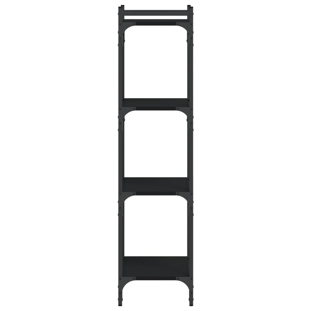 Libreria a 4 Ripiani Nera 40x30x120 cm in Legno Multistrato | homemem39