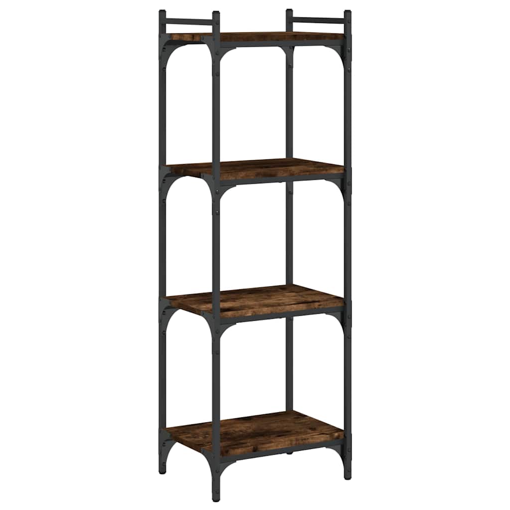 Libreria a 4 Ripiani Rovere Fumo 40x30x120 cm Legno Multistrato | homemem39