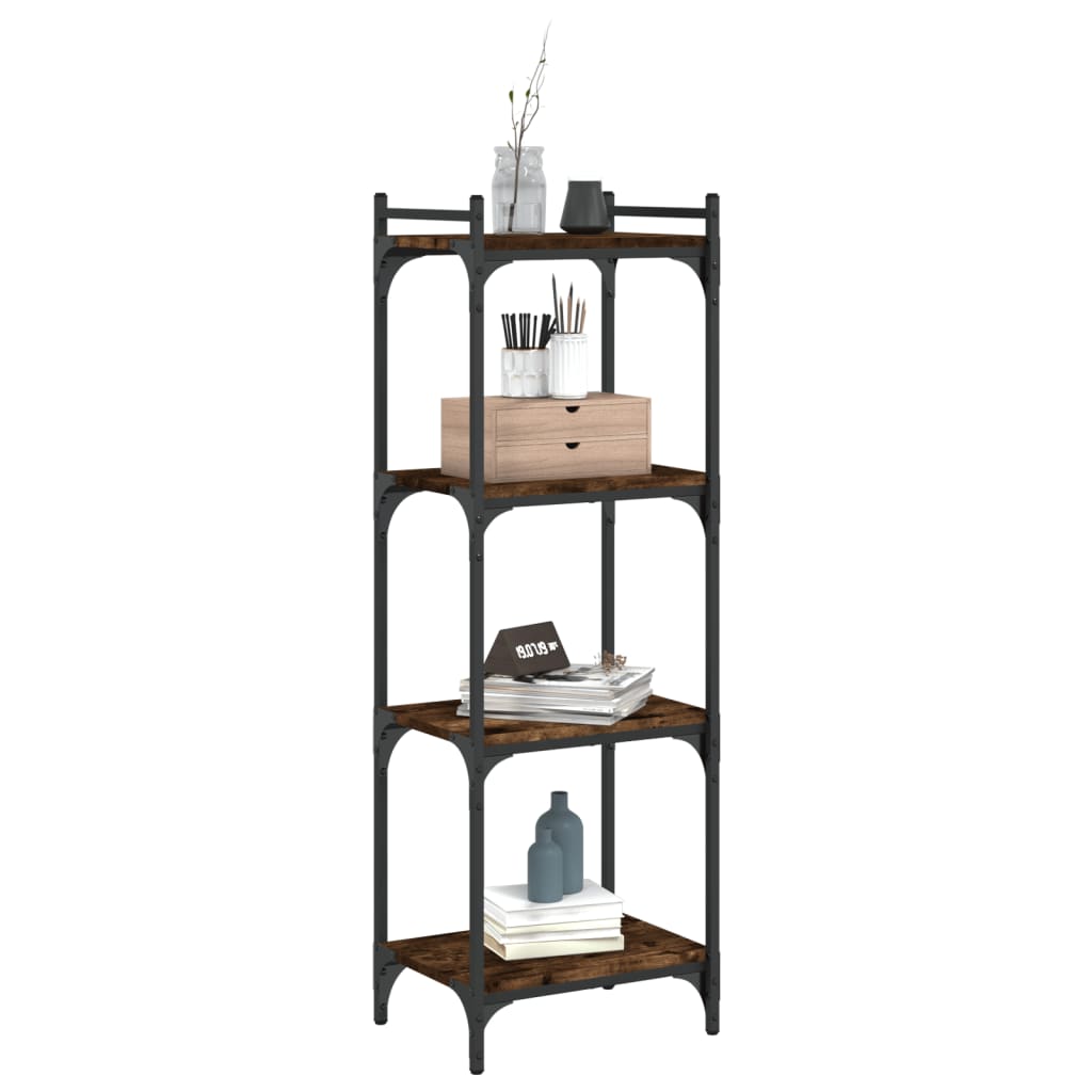 Libreria a 4 Ripiani Rovere Fumo 40x30x120 cm Legno Multistrato | homemem39