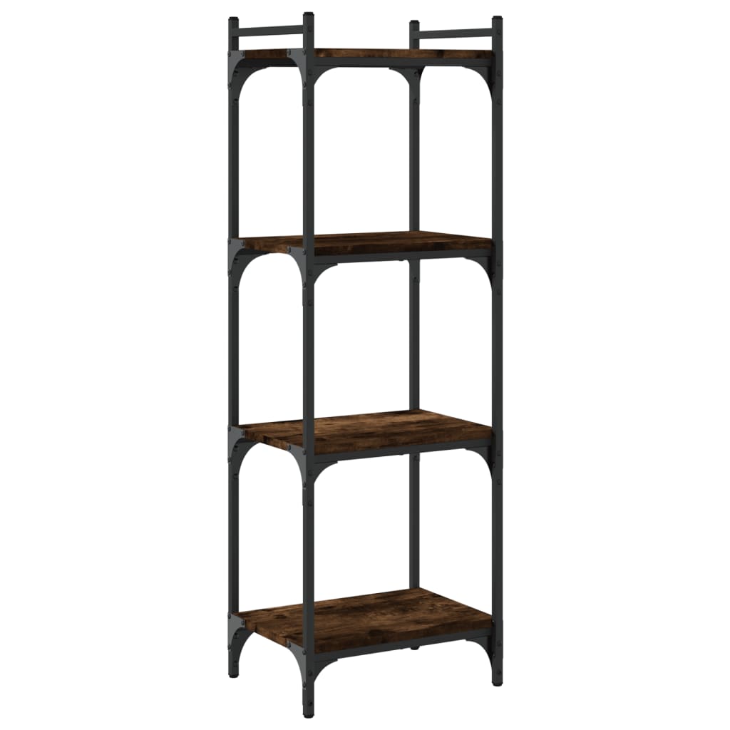 Libreria a 4 Ripiani Rovere Fumo 40x30x120 cm Legno Multistrato | homemem39