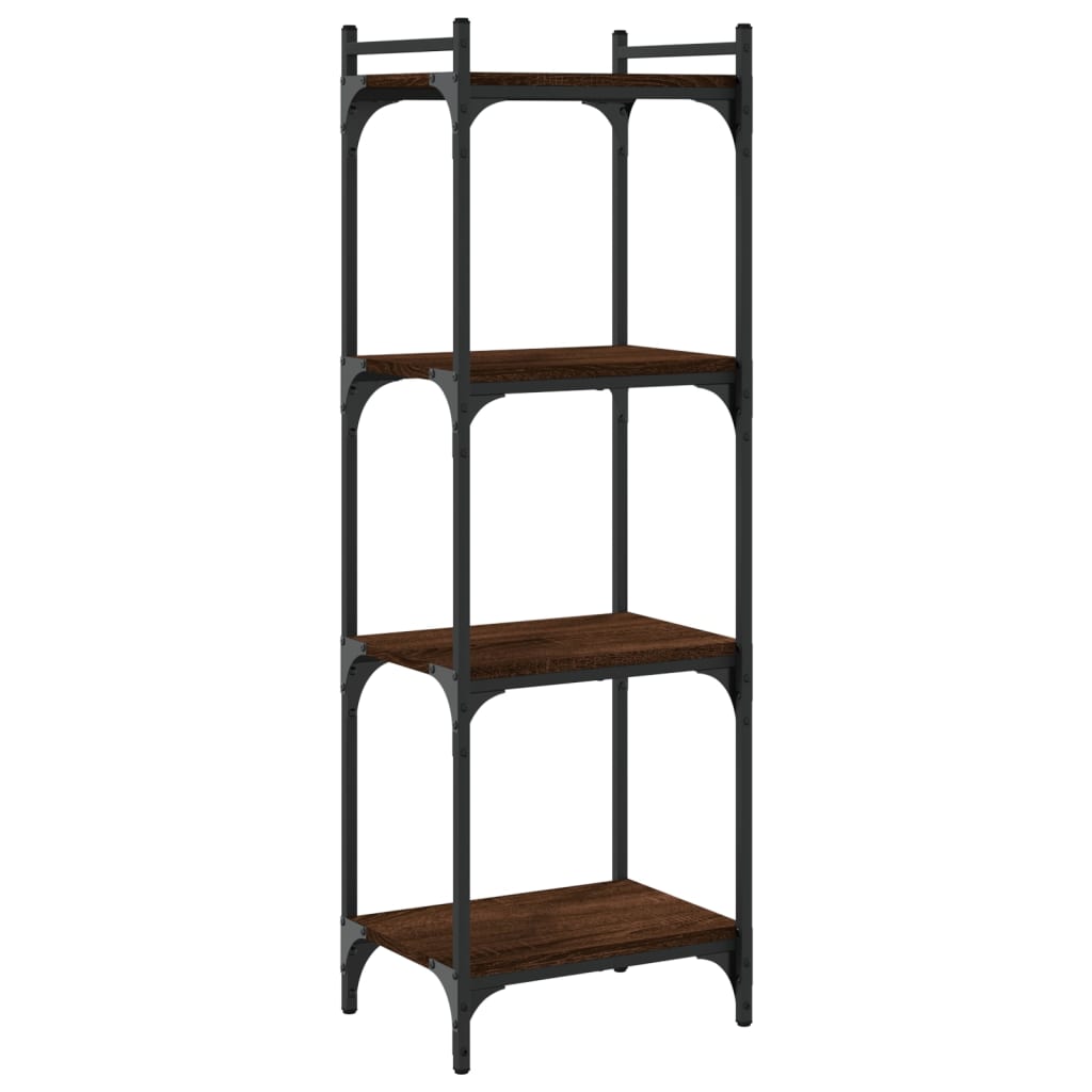 Libreria 4 Ripiani Rovere Marrone 40x30x120cm Legno Multistrato | homemem39