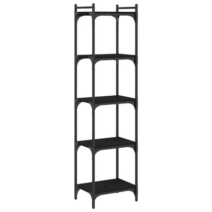 Libreria a 5 Ripiani Nera 40x30x154 cm in Legno Multistrato | homemem39