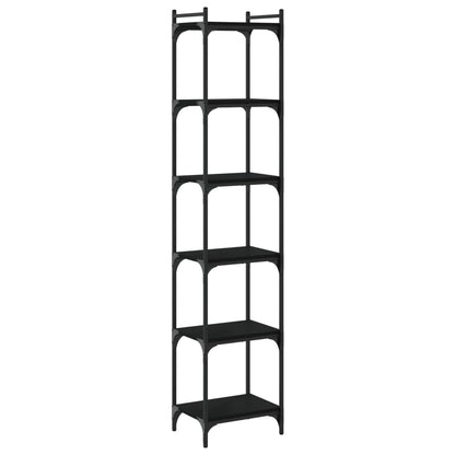 Libreria a 6 Ripiani Nera 40x30x188 cm in Legno Multistrato | homemem39