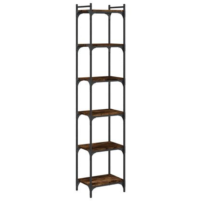Libreria a 6 Ripiani Rovere Fumo 40x30x188 cm Legno Multistrato | homemem39