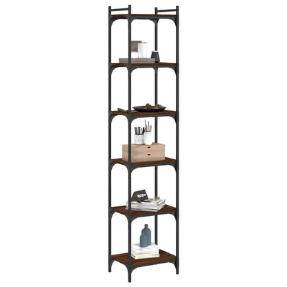 Libreria 6 Ripiani Rovere Marrone 40x30x188cm Legno Multistrato | homemem39