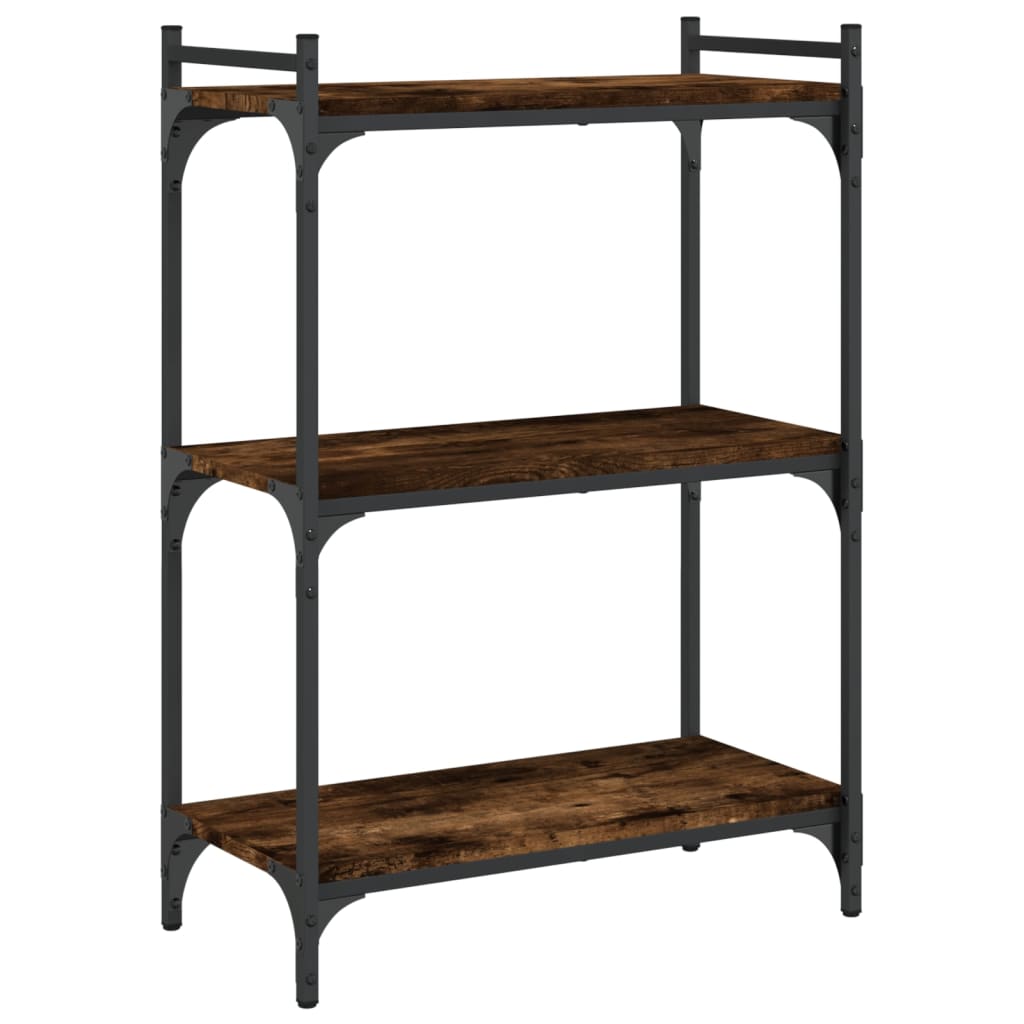 Libreria a 3 Ripiani Rovere Fumo 60x30x86 cm Legno Multistrato | homemem39
