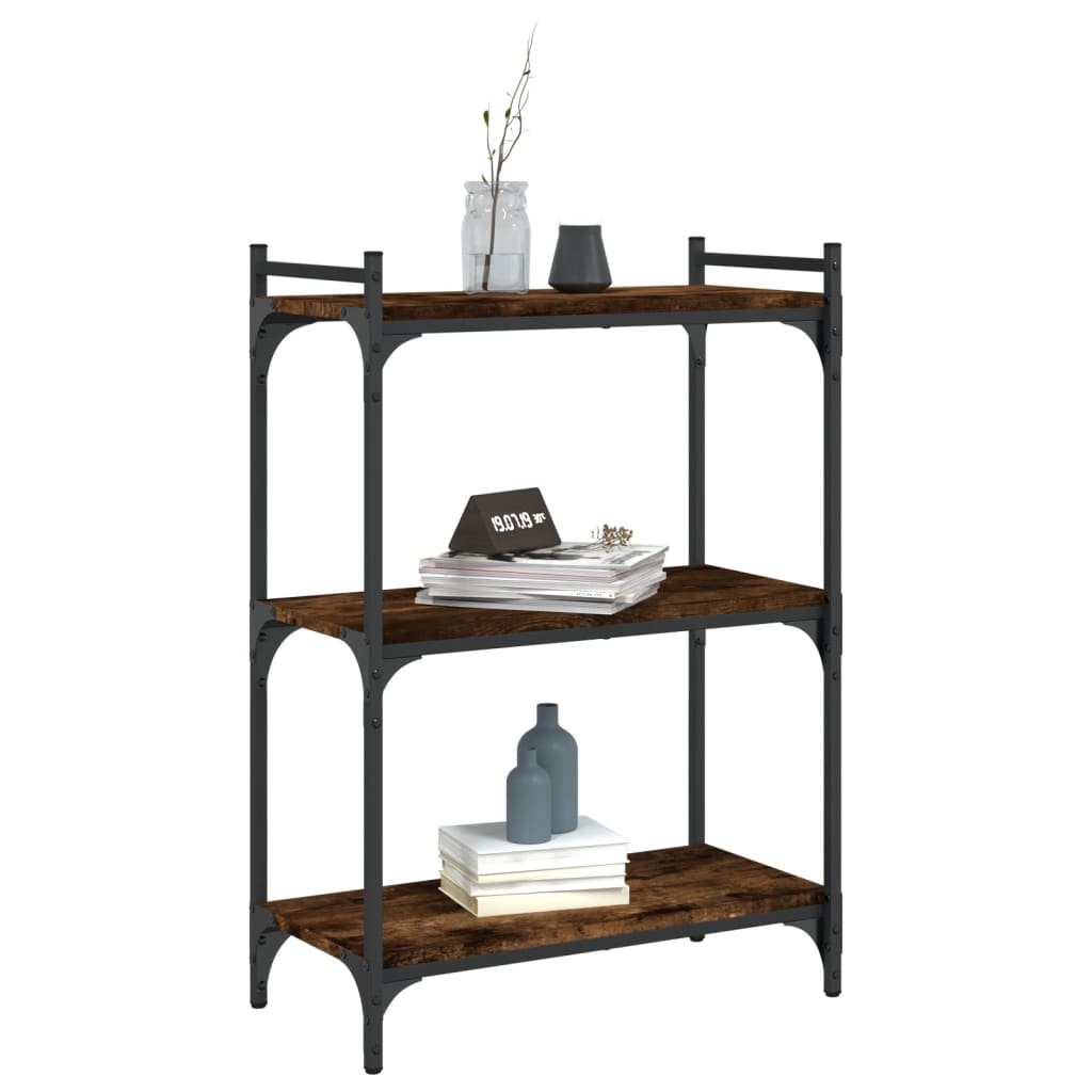 Libreria a 3 Ripiani Rovere Fumo 60x30x86 cm Legno Multistrato | homemem39