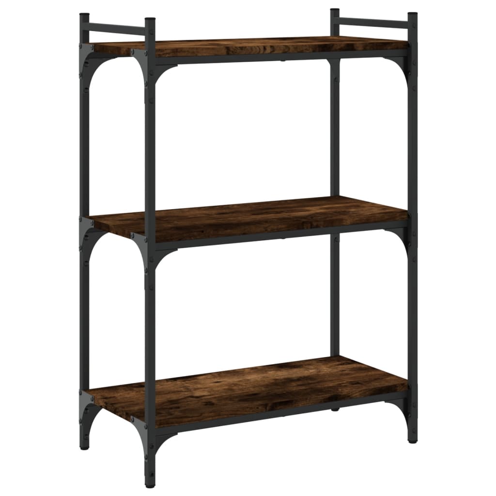 Libreria a 3 Ripiani Rovere Fumo 60x30x86 cm Legno Multistrato | homemem39