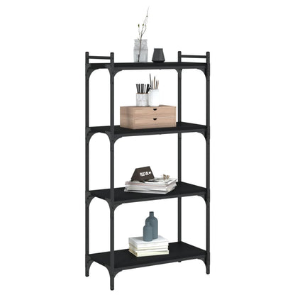 Libreria a 4 Ripiani Nera 60x30x120 cm in Legno Multistrato | homemem39