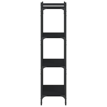 Libreria a 4 Ripiani Nera 60x30x120 cm in Legno Multistrato | homemem39