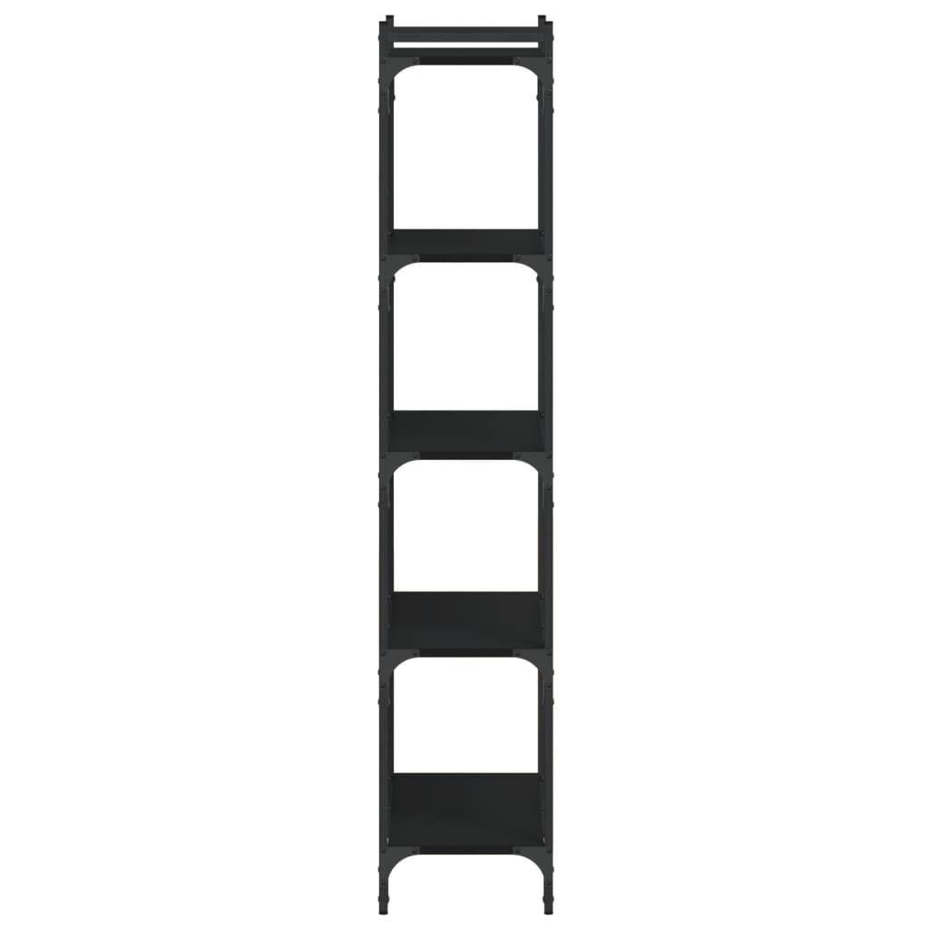 Libreria a 5 Ripiani Nera 60x30x154 cm in Legno Multistrato | homemem39