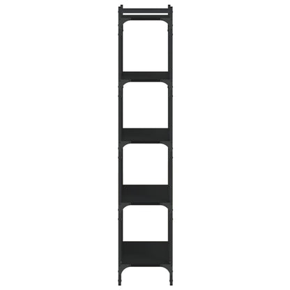 Libreria a 5 Ripiani Nera 60x30x154 cm in Legno Multistrato | homemem39