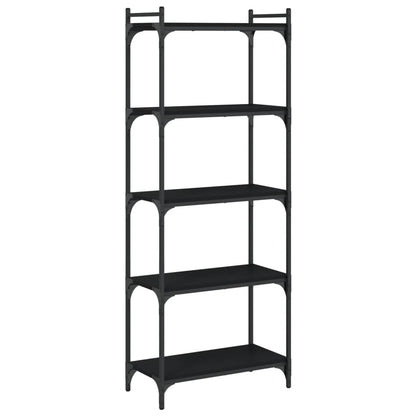 Libreria a 5 Ripiani Nera 60x30x154 cm in Legno Multistrato | homemem39
